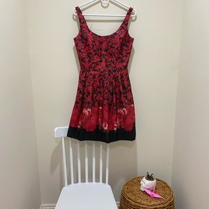 SHERRI HILL, red flower dress, size 8, women.